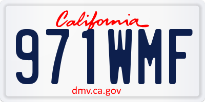 CA license plate 971WMF