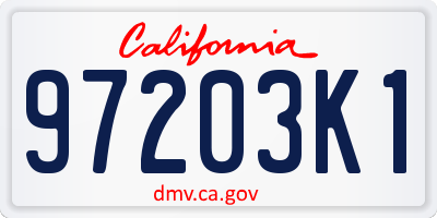 CA license plate 97203K1