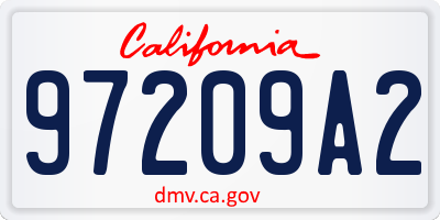 CA license plate 97209A2