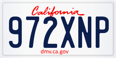 CA license plate 972XNP