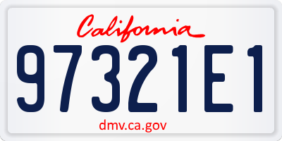 CA license plate 97321E1