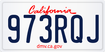 CA license plate 973RQJ