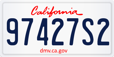 CA license plate 97427S2