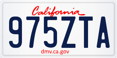 CA license plate 975ZTA