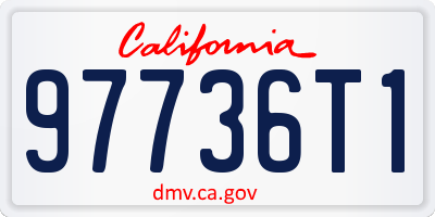 CA license plate 97736T1