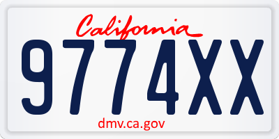 CA license plate 9774XX