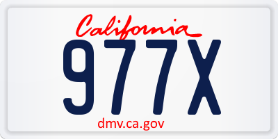 CA license plate 977X