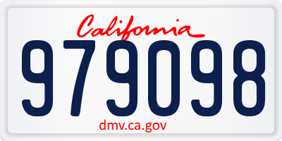 CA license plate 979098