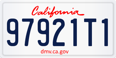 CA license plate 97921T1