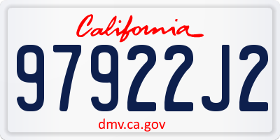 CA license plate 97922J2