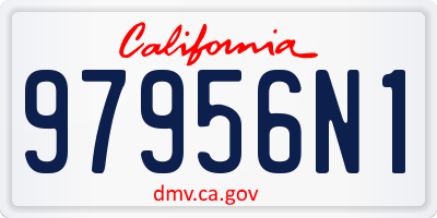 CA license plate 97956N1