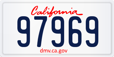 CA license plate 97969