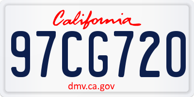 CA license plate 97CG720