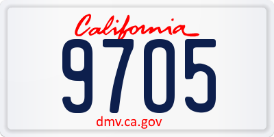 CA license plate 97O5