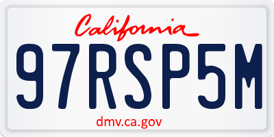 CA license plate 97RSP5M