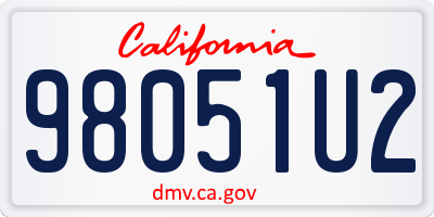 CA license plate 98051U2