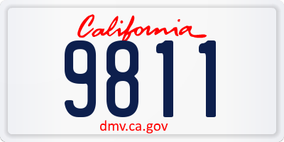 CA license plate 9811