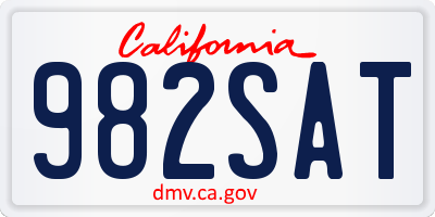 CA license plate 982SAT