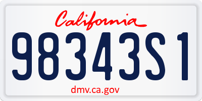 CA license plate 98343S1