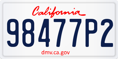 CA license plate 98477P2