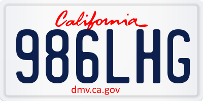 CA license plate 986LHG