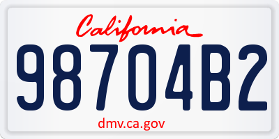 CA license plate 98704B2