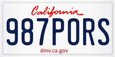 CA license plate 987PORS