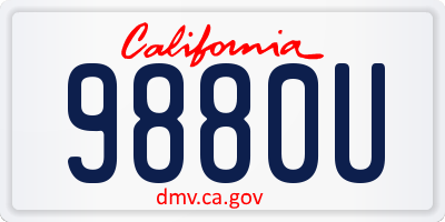 CA license plate 9880U