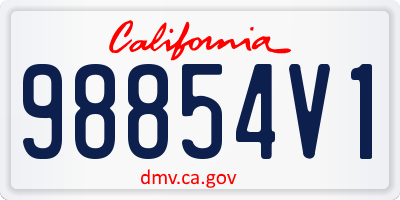 CA license plate 98854V1