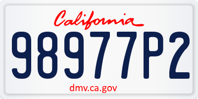 CA license plate 98977P2