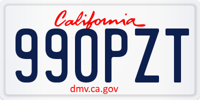 CA license plate 990PZT