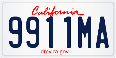 CA license plate 9911MA