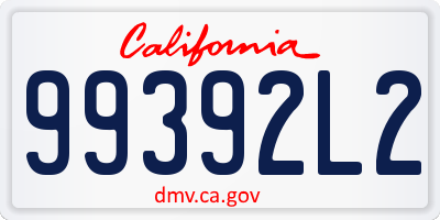 CA license plate 99392L2