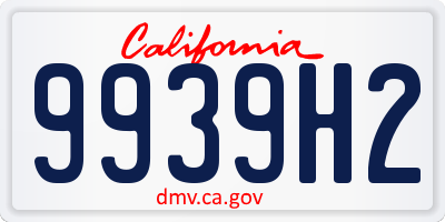 CA license plate 9939H2