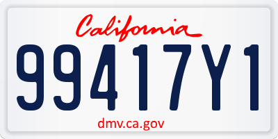 CA license plate 99417Y1