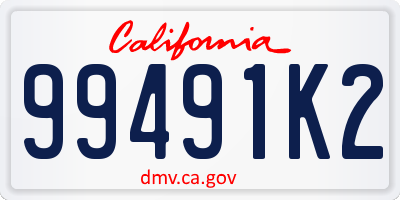 CA license plate 99491K2