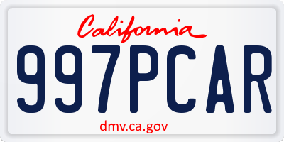 CA license plate 997PCAR