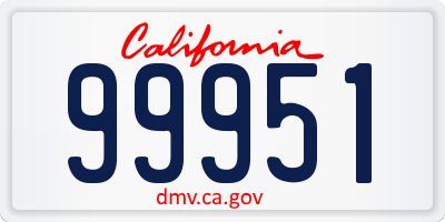 CA license plate 99951