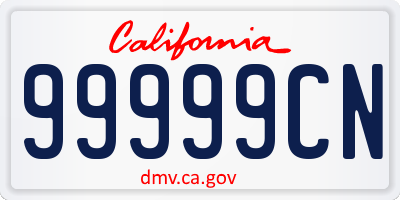 CA license plate 99999CN