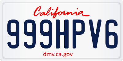 CA license plate 999HPV6