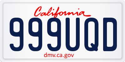 CA license plate 999UQD