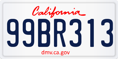 CA license plate 99BR313