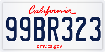 CA license plate 99BR323