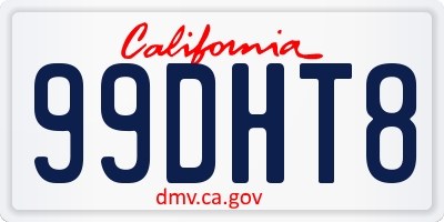 CA license plate 99DHT8