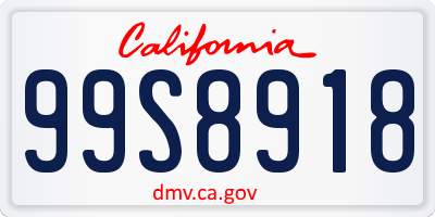 CA license plate 99S8918