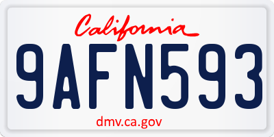 CA license plate 9AFN593