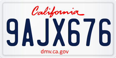 CA license plate 9AJX676