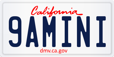 CA license plate 9AMINI