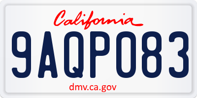 CA license plate 9AQP083