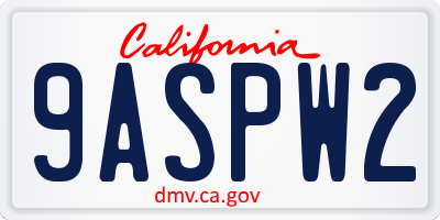 CA license plate 9ASPW2